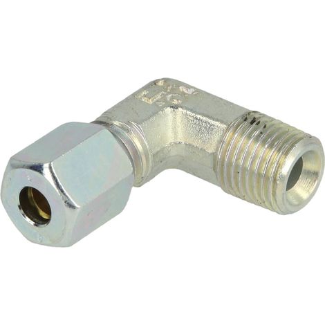 Raccord à visser coudé mâle 1/4'' x 6 mm avec filetage conique