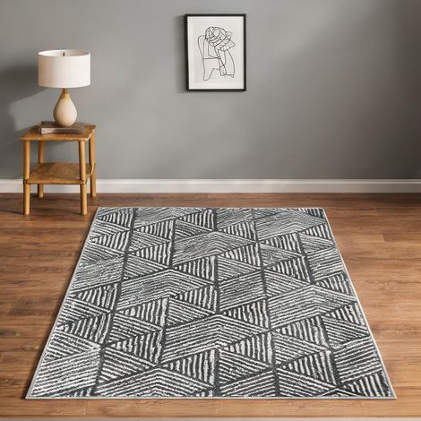 Tapis lavable en polypropylène 150 x 80 cm gris souris (1/5)