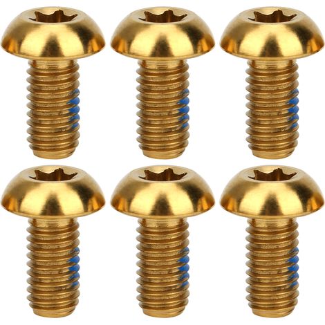 Lot de 6 vis M5x10 mm en alliage de titane pour disques de frein de vélo, vis T25, couleur or (1/5)