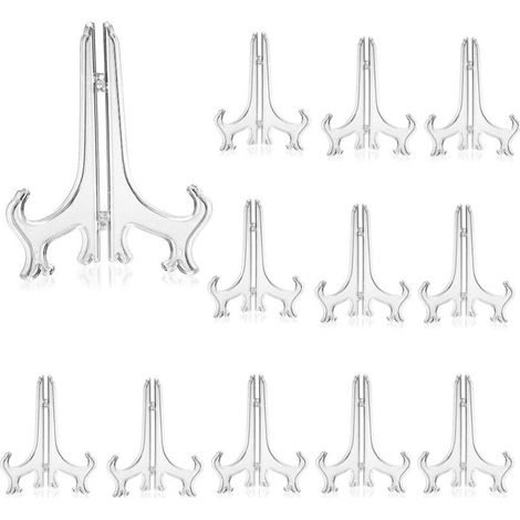 Set of 12 display plate holders, 7-inch clear plastic, plate holder for home photos (1/5)