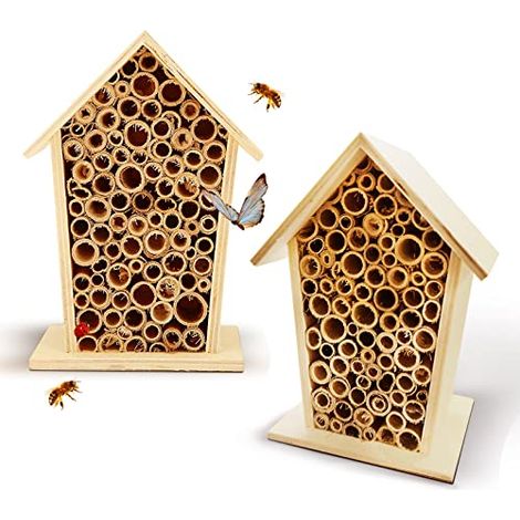 Stück Insektenhotel aus Bambus, Insektenhotel zum Bauen für Kinder, Insektenhotel-Bausatz, Insektenhaus aus Holz, Schmetterlingshotel, Bienenhotel für Gartenbalkon, Bienenstock