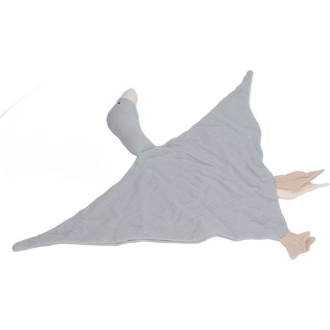 Couverture de sécurité en forme d'oie pour bébé, en coton doux et respirant, pour nouveau-né, gris brumeux. (1/5)