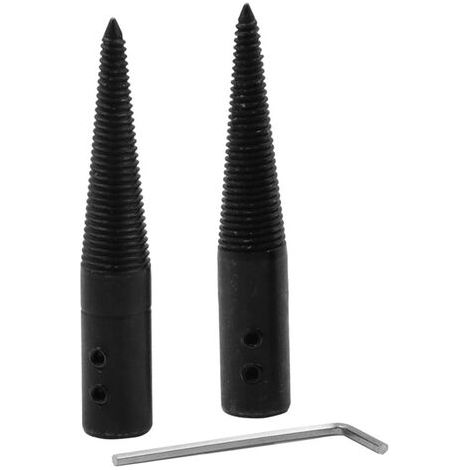 1 paire Adaptateurs de Broche Conique Filetée de Polissage Bielle Adaptateur Fileté Gauche et Droite avec Clé pour Meuleuse d'établi de Roue Polissage de Banc Noir (1/5)