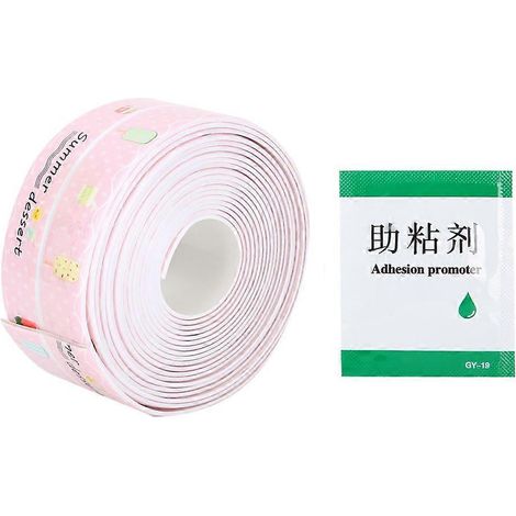 Ruban d'étanchéité PVC auto-adhésif, bande de calfeutrage résistante à l'eau pour cuisine, salle de bain et toilettes, joint de protection pour plaques de cuisson, rouleau adhésif polyvalent. (1/5)
