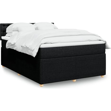 Boxspringbett mit Matratze Schwarz 160x200 cm Stoff