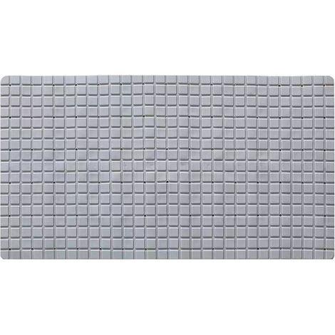Non-slip shower mat 38x71 cm, bath mat with suction cup drainage hole, suitable for bath and shower, long anti-mold mat, gray (1/5)