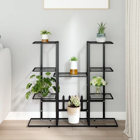Étagère à plantes Luxueux, Meuble pour Plante, 94,5x25x89 cm Noir Fer OIB7670E (1/5)