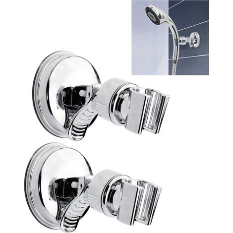 (Silver). 2pcs Replaceable Handheld Shower Head Holder, 360° Rotating Suction Cup Shower Head Holder for Bathroom Accessory (1/5)