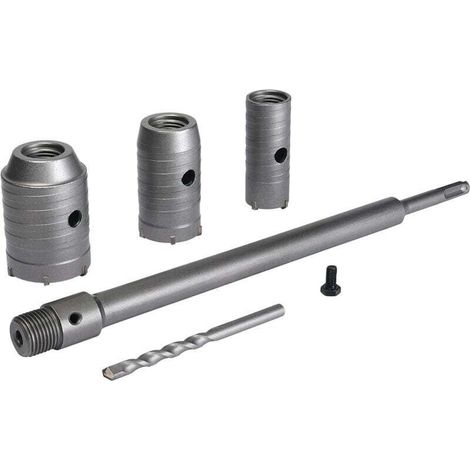Scie à Cloche Trépan, Ø30mm, 40mm, 50mm Set de Scies Cloches, Trépan Béton 350 mm SDS Plus Tige d'Extension ​Pointe en Carbure de Tungstène,Scie Cloche pour Brique Pierre Béton Ciment