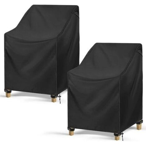 2 Pieces Garden Chair Cover, Outdoor Furniture Protective Cover in 420D Waterproof  Fabric (89 x 97 x 74cm) (1/5)