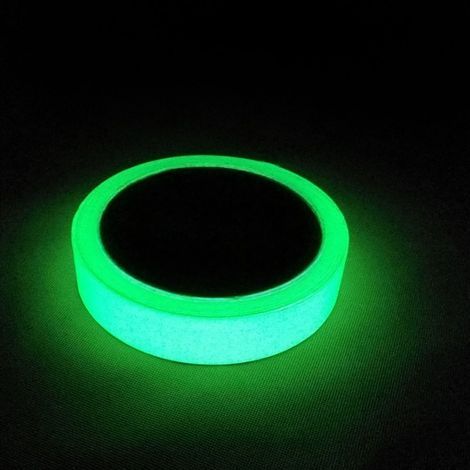 1CM5M Glow in the Dark Tape, Ruban Adhésif Autocollant, Ruban Phosphorescent, Fluorescente Nuit Autocollant, Amovible, Imperméable à L'eau, Photoluminescent-Vert Lumineux (1/5)