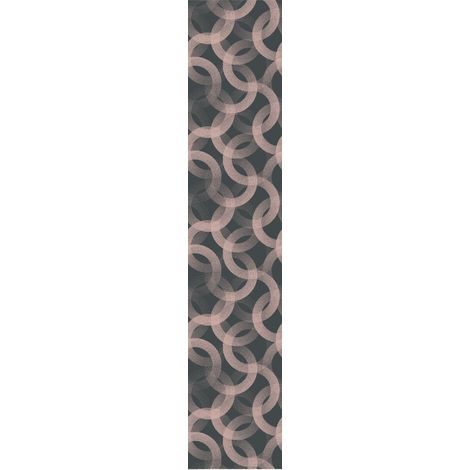 Papier Peint Intissé Pré-encollé Rouleau Wallpaper Gris Rose Cercles Adhésif Décorative 1 Rouleau H300 x L60 cm (1/4)