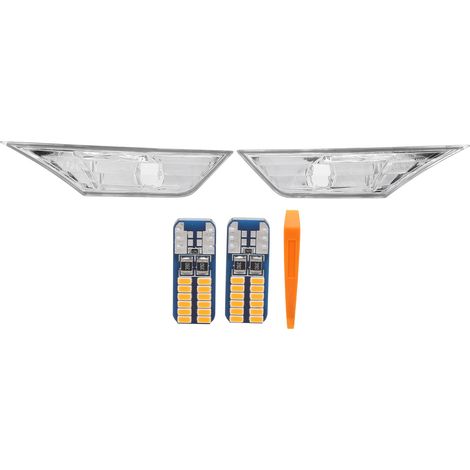 KIMISS LED-Seitenmarkierungsleuchten, Sidemarker Comp Lampe, Paar Seitenblinker mit LED-Lampen 20559010 Ersatz für 2016-2021 (weiß). (1/5)
