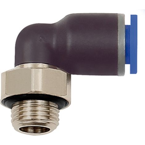 L-Steckverschraubung Bl.Ser.AG G 1/8 Zoll SW 14mm m.O-Ring,drehb.zyl.8mm RIEGLER