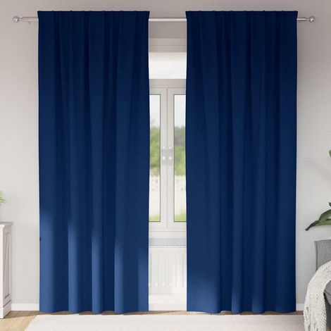 Verdunkelungs-Vorhänge mit Ringen 2 pcs Dunkelblau 260 x 140 cm