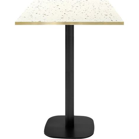 Mange-debout 60 x 60 cm - modèle Round terrazzo cassata chants laiton
