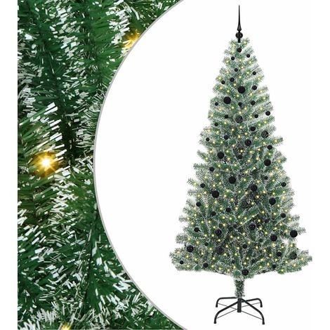 vidaXL Albero di Natale Artificiale Imbiancato con Luci LED 240 cm (1/5)