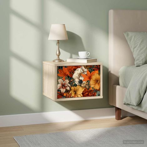 vidaXL Mesita de noche de pared GENNEP Roble Sonoma 36 x 33 x 25 cm (1/5)