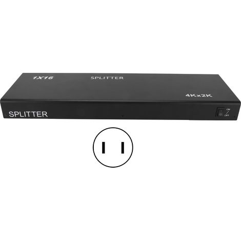 Répartiteur HDMI 4K 1 entrée 16 sorties, distributeur audio vidéo pour Xbox, PS4, HDTV, 100-240V, prise US (1/5)