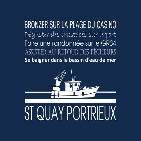 Tableau sur toile Saint-Quai Portrieux 30x30 cm - Impression sur Toile Murale Décorative - Image imprimée en HD sur Toile - Toile sur Châssis en Bois FSC - Fabriqué en France (1/4)
