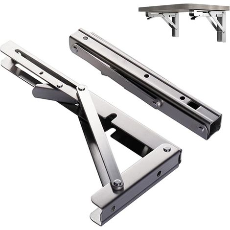 Robusti supporti per mensole in alluminio massiccio, pieghevoli e triangolari, ideali per l'utilizzo in cucine, camere da letto e uffici installazione semplice e salvaspazio -Crezuo