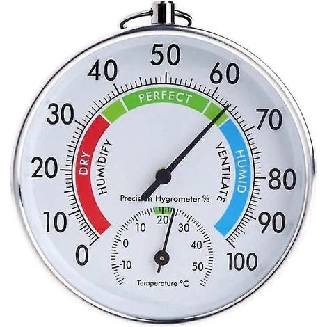 Thermomètre-hygromètre rond 2024 pour intérieur et extérieur, testeur de température et d'humidité pour jardin, indicateur de climat confortable (1/5)
