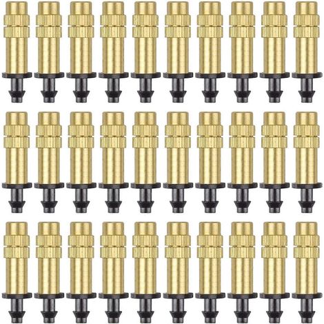 30 buses de brumisation réglables en cuivre pour irrigation goutte à goutte, micro-asperseur de 4/7 mm, équipement d'irrigation rafraîchissant pour jardin-AquaForge (1/5)