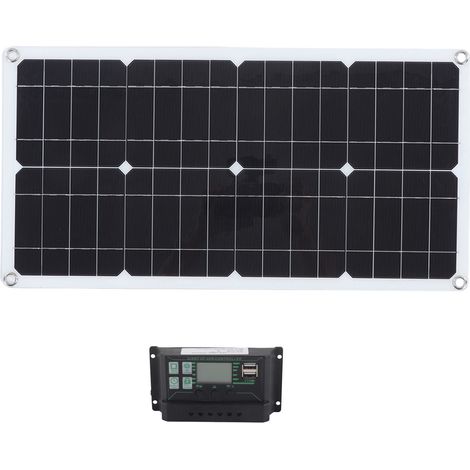 Kit de panneau solaire monocristallin 250 W avec contrôleur de charge 10 A et deux ports USB pour la charge des batteries de camping-cars, voitures et bateaux (1/5)