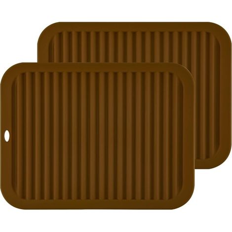 Dessous de Plat Silicone, Anti-dérapant Anti-Chaleur Tapis de Pot, Support à Couverts, Tapis Résistants à la Chaleur,coffee (1/5)