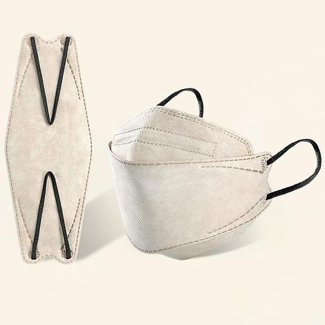 Lot de 10/50 masques jetables pour adultes, 4 plis, respirants, avec motif 3D, pour usage extérieur. (1/3)