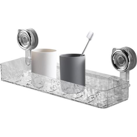 Étagère Ventouse Salle de Bains - Organisateur de Douche Porte-Savon,Stable Gain de Place Sans Perçage Pour Savon Serviette Shampoing Organisation Maison (1/5)
