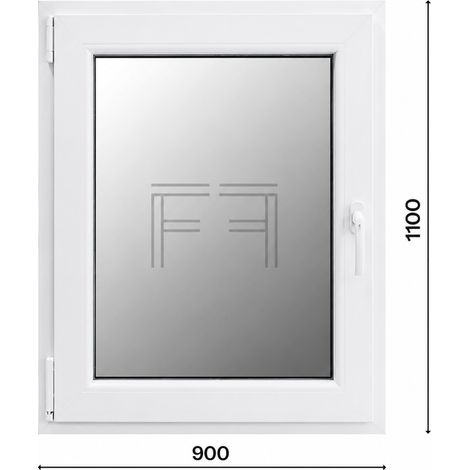 Fintex-finestra in PVC bianco singola anta 900X1100 apertura a sinistra, doppio vetro, PROFILO A L (1/3)