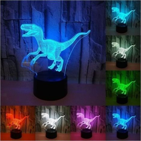 Novelty Atmosphere Lamp Dinosaure 3d Light of Night Gift 7 Colored 3d Led Lamp Bedroom lamp for children Gifts M046F (1/3)