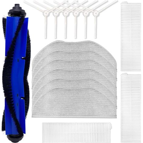 Accessoires de rechange pour aspirateur robot Rowenta X-plorer série 95, robot aspirateur et balai combiné, 1 brosse principale, 6 brosses latérales, 6 chiffons, 3 filtres (1/5)