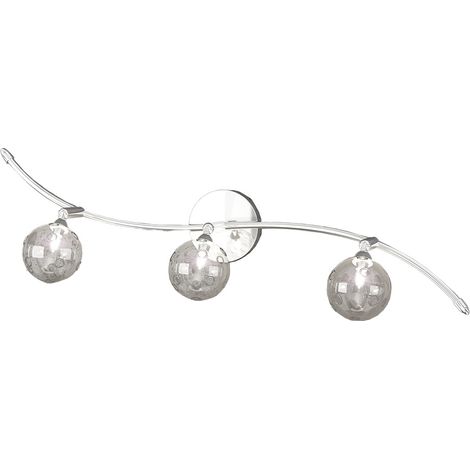 Applique Contemporanea Orizz Super Ball Metallo Cromo Vetro Pirex 3 Luci G9 (1/3)