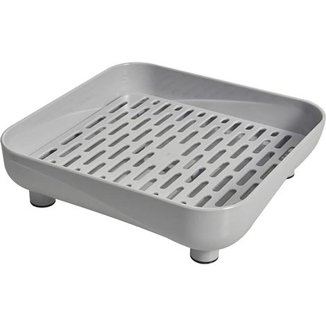 Égouttoir à vaisselle pliable en plastique avec poignée, pour casseroles, poêles, verres, bols, fruits et légumes (gris, carré)-AquaForge (1/3)
