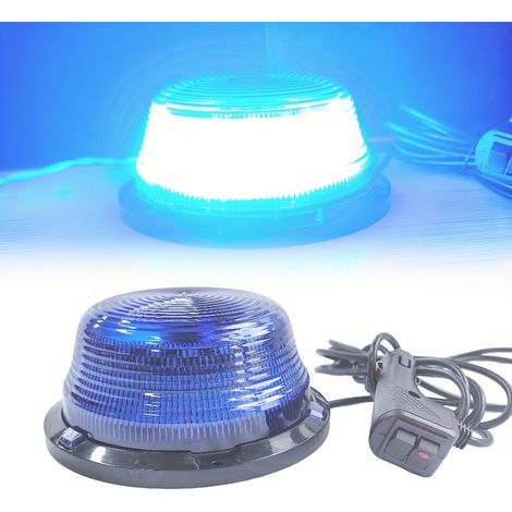 Feu de Signalisation Rotatif Rond 90 LED – Clignotant Ambre à Haute Luminosité avec Base Magnétique pour Camions et Véhicules Utilitaires, 12–24V DC (1/4)