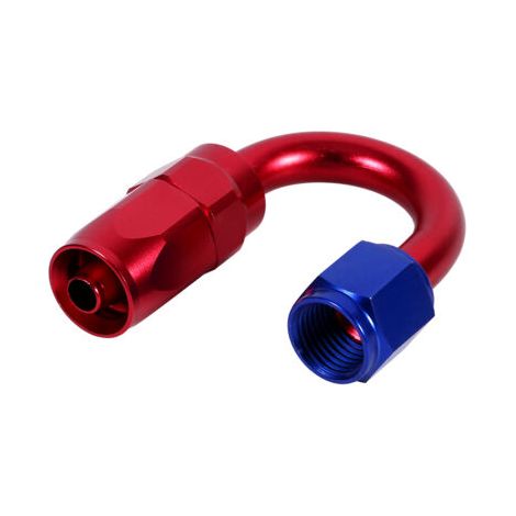 AN6 Racing Drehgelenk-Außengewindeanschluss für Öl-/Kraftstoffschlauch, blau/rot, 180° Winkel (1/2)