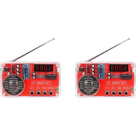 2X FM Radio DIY Kit de Pratique de Soudure pour Assemblage Électronique 50-108 Récepteur MHz avec Affichage LCD (1/5)