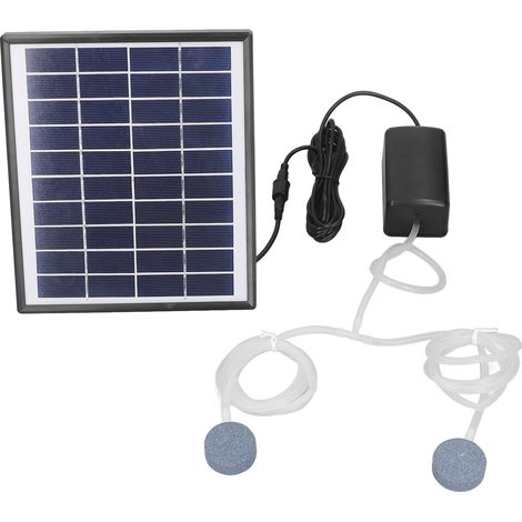 Pompe solaire miniature 10V 6W CC pour bassin, kit de pompe à air pour fontaine avec panneau solaire réglable et pierre à air.