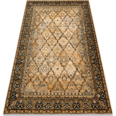 Wollteppich OMEGA Grenada Rahmen, Diamanten, orientalisch - Cognac beige 100x150 cm