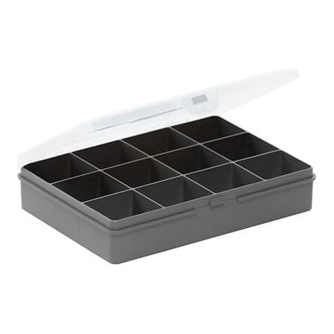 Wham Organiser Box 2.03 19cm with 12 Divisions Soft Grey/Clear