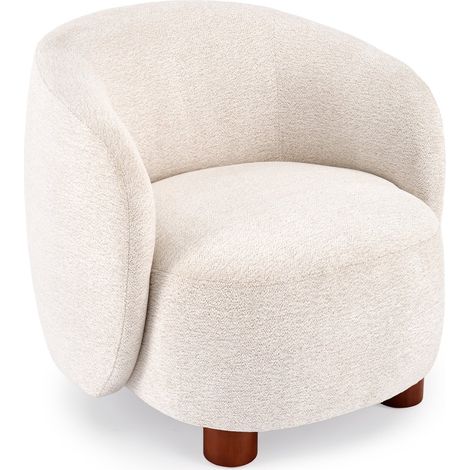 Sillón Houston 2092, Crema, 70x75x80cm, Tapiz, Patas: Madera, 0, Parcialmente montado (1/2)