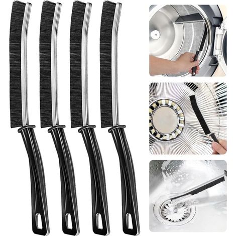 4 Pcs Brosse de Nettoyage Rainure Fenetre Bristled Crevice Cleaning Brush pour Porte Fenêtre Rail de Cuisine Brosse Joint Carrelage (1/5)