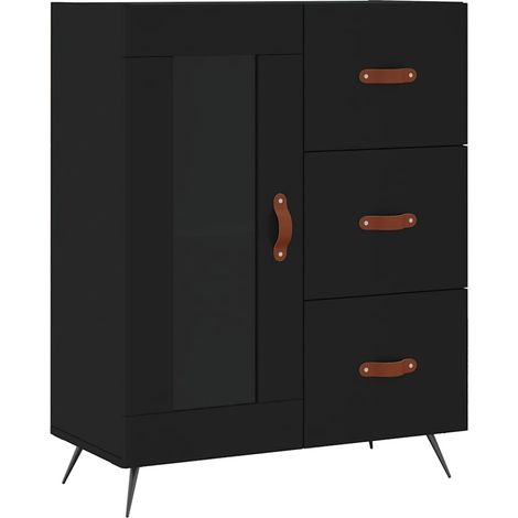 vidaXL Credenza Nera 69,5x34x90 cm in Legno Multistrato (1/5)
