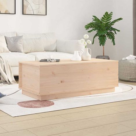Table basse Table d'appoint pour Salon Chambre - 100x50x35 cm Bois massif de pin BV174578 - BonneVie (1/5)