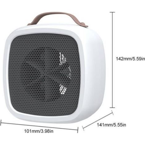 1 Radiateur électrique 500W, Convection PTC,, ABS, Bureau Maison (1/4)