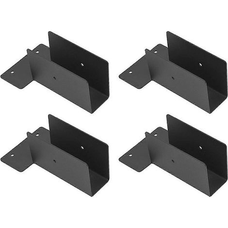Support de fixation pour chevrons de pergola extérieure pour 2X4 ou 2X6 (noir) - Lot de 4 (1/5)