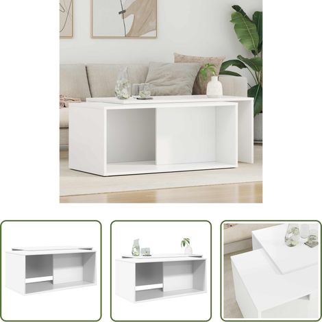 Couchtisch - Kaffeetisch Set 2 pcs Weiß Holzwerkstoff (1/5)