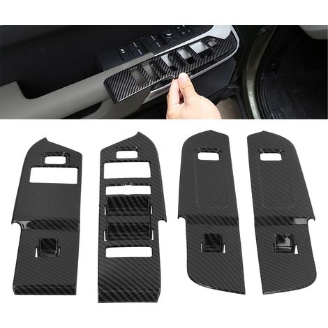 Modification pour Land Rover Defender 2020 : Cadre de commande de lève-vitre style fibre de carbone pour conduite à gauche (1/5)
